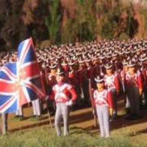 The 2/44th Regiment spent a lot of time on the reverse slope at Waterloo...playing croquet and badminton.  This picture was taken before the equipment