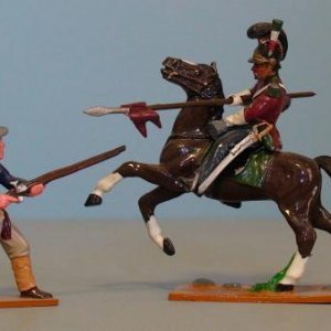 ALA-4  Mounted Lancer of the 1st Tampico Regiment of regular cavalry vs. Volunteer of the Kentucky Mustangs