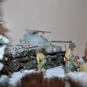 WWII Ardennes - This Sherman has a few problems...