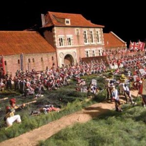 British Guards are aided by Nassau troops in repelling French voltigeurs