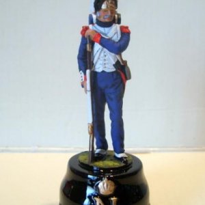 Chas Stadden. Napoleonic Pawn piece from the Waterloo Chess set on its orignal chess base.