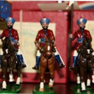 Dhrangadrha, PW14 Dafadar with colour; PW 15, trumpeter; PW16, Sowar(lancer)