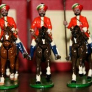 Alwar State Force,  PW 14, Dafadar with colour; PW 15, trumpeter; PW 16, Sowar(lancer)