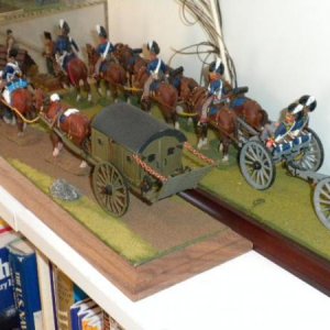 Rear View of finished Kits mounted on flocked wooden display stands.