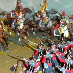 92nd Highlanders forming Square against French Cuirassiers