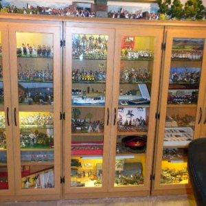 Diorama over 3 adjoining Toy Soldier display cabinets