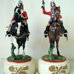 Chas Stadden American Revolutionary War British Army Chess pieces Knights: Trooper British 17th Light Dragoons & Captain British 16th Light Dragoons.