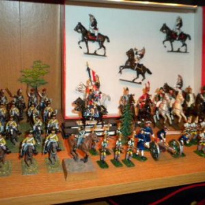 30mm French Carabiniers (maker unknown), Napoleon's General Staff and Cuirassiers (by CBG Mignot), and 30mm Semi-flats - Austrian or Swedish Army (Sev