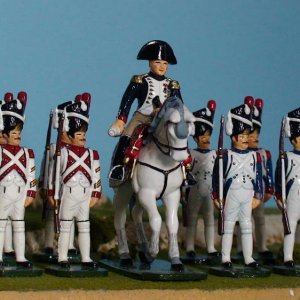 Napoleon in Blue Uniform with Dutch Grenadiers and French Old Guard