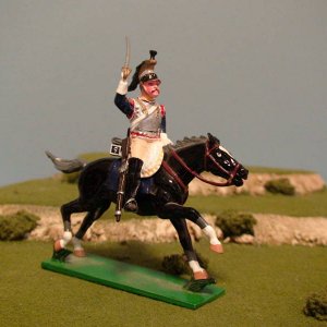 WA-10A  French Heavy Cavalry - Cuirassiers - Mounted Trooper of the 9th Regiment on a Galloping Horse with Sword Raised