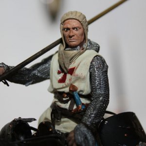 Andrea Miniatures Templar Knight on horseback c. XI  S8 F40   90 mm