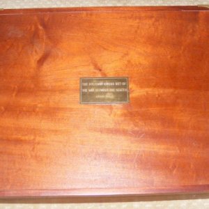 Chas Stadden. Mahogany case for the ACW Chess set. The case weighs 20lbs empty and measures 26" x 21" x 5". The set weighs around 35lbs with the case.