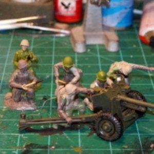 The Imrie-Risley US 57mm Antitank gun with plastic converted gun crew