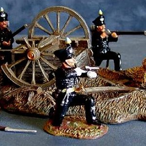 Black Brunswickers-WAD4-Le Haye Sainte Add-on with part of diorama from WA-scenics