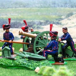 EQ57A-French Horse Artillery of the Guard Gun Battery- replacing a damaged wheel on an 8lb Field Gun