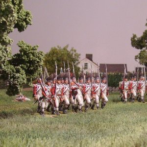 A British Grenadier company split into two sections