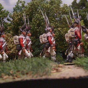 1st Grenadier platoon marching in column