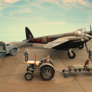 Tractor and bomb trolley