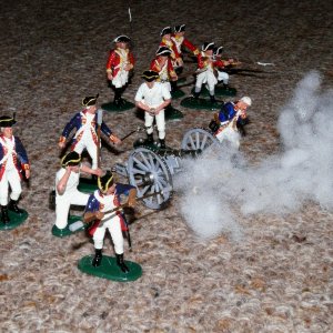 Royal Artillery 1770's along with 20th Foot.
IMEX gun (& crew) and A Call To Arms figures