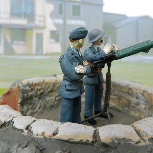 Twin Lewis guns  being checked out bt RAF Airfield Gunners 1940