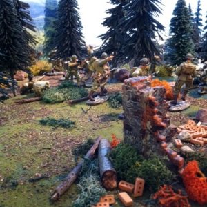 101st Airborne near ruins