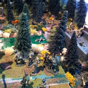 Big Red 1 engaging the enemy