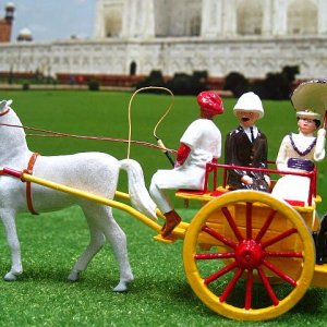 Mr. and Mrs.Mortimer Menpes in their Tonga Cart