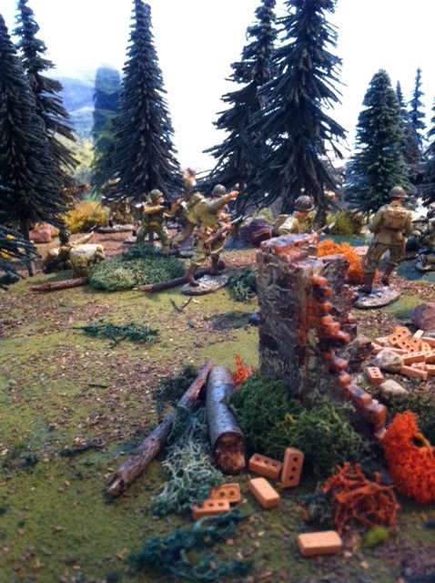 101st Airborne near ruins