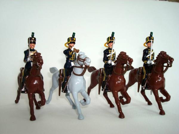 18th Hussars Queen Mary's Own. This set is a bit special to me. Started life as 13th Hussars from Dennis Britains Centenary issue, but thanks to Jeff'