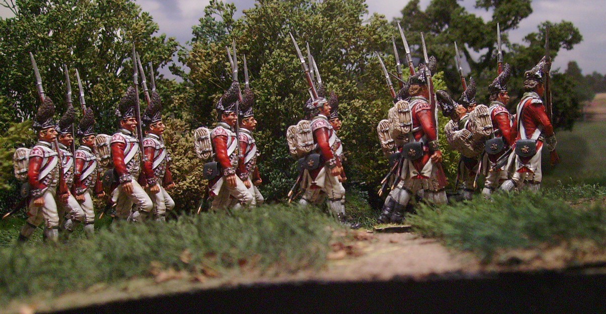 1st Grenadier platoon marching in column