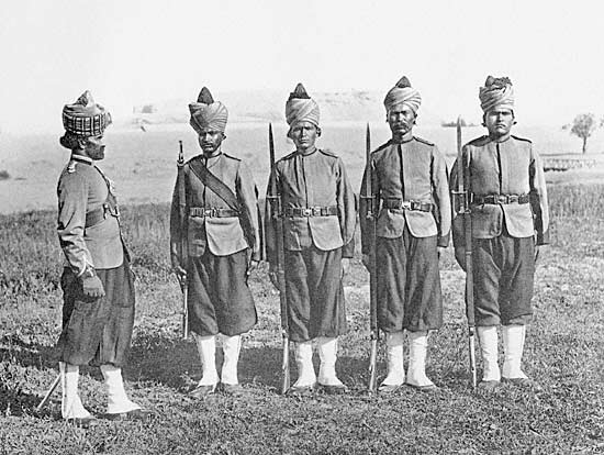 24th (The Duchess of Connaught's Own) Regiment of Bombay Infantry
Fred Bremner,  ~1895
[This and other photographs are from Fred Bremner's Types of th