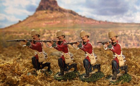 4 Figures made up from Set 20018 British 24th Foot Kneeling Firing #1