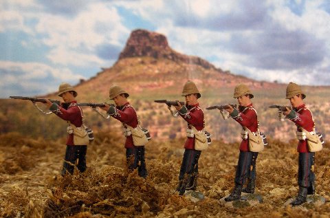 5 Figures made up of Set 2006 British 24th Foot Firing #1