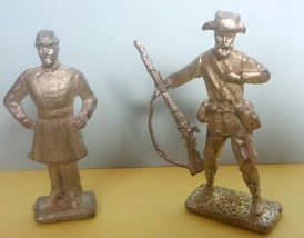 54mm officer suitable for Union or Confederate and wounded Confederate with rifle. 2 kits