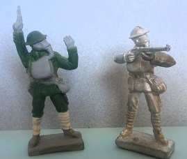 54mm  WW1 Brits in gas masks ready to go over the top