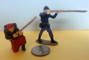 54mm Zouave Kneeling and Union trooper standing firing. 2 kits
