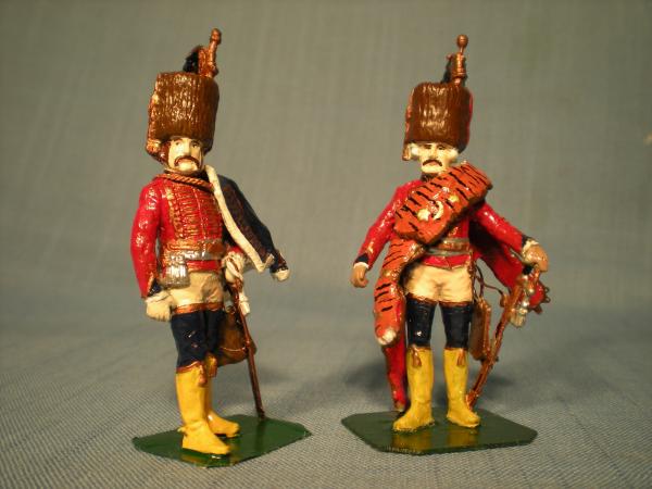 A pair of majors from Ziethen's regiment; these are castings by Stadden.  You can see the stockiness of the Stadden 54mm here, compared to the New Hop