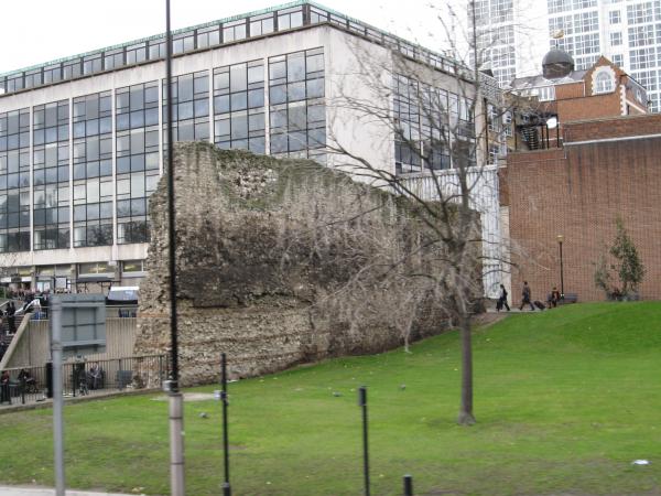 A piece of wall built by the Romans still stands in London