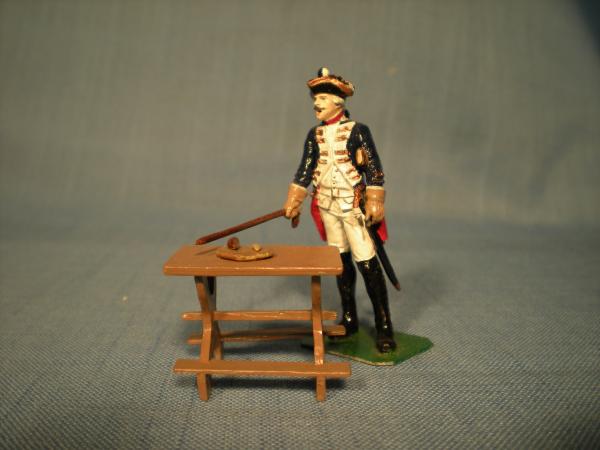 A sergeant on recruiting duty; another figure by Puchala.  Individual companies in the Prussian army pursued their own recruiting, and the captains se