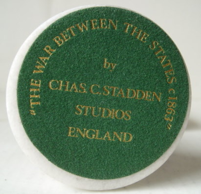 ACW base. The felt on the marble bases was highlighted in Gold lettering showing it was made and painted at Chas Stadden Studios Twickenham.