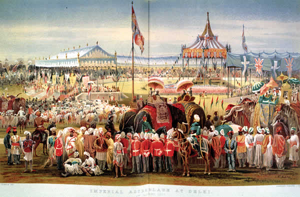 An illustration showing the imperial durbar (ceremony) in 1877
(By permission of The British Library, J /9057il)