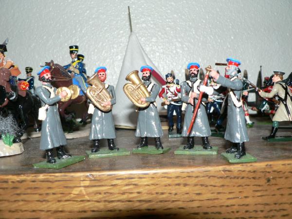 And the band played on......I love these guys, at first I was going to convert them to gunners but they are so cool! Russian Band 1854, I do not know 