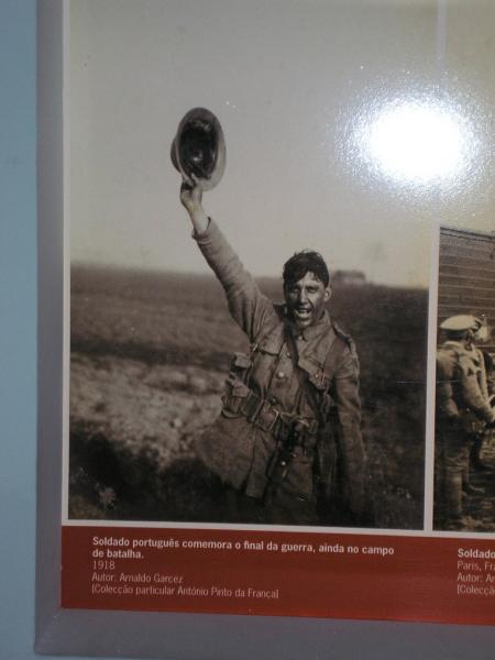 At last: Portuguese soldier celebrates the Armistice