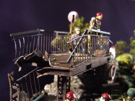 Attack on Britain's toughest;
View of the destroyed bridge