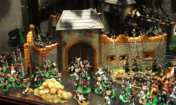 Attack on Le Haye Sainte Farm diorama with 24 figures and WAD1-Outside the Gate, Kings German Legion add-on; and WAD2-Kings German Legion Add-on; and 