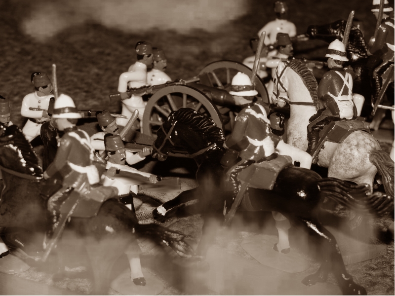 Battle of Kassassin - on the drawing room carpet - at night - photographed by a war correspondent who was there at the time.