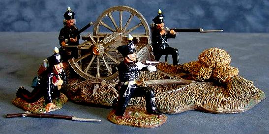 Black Brunswickers-WAD4-Le Haye Sainte Add-on with part of diorama from WA-scenics