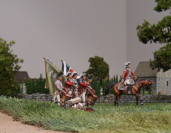 British 5th Foot regimental commander with colour guard