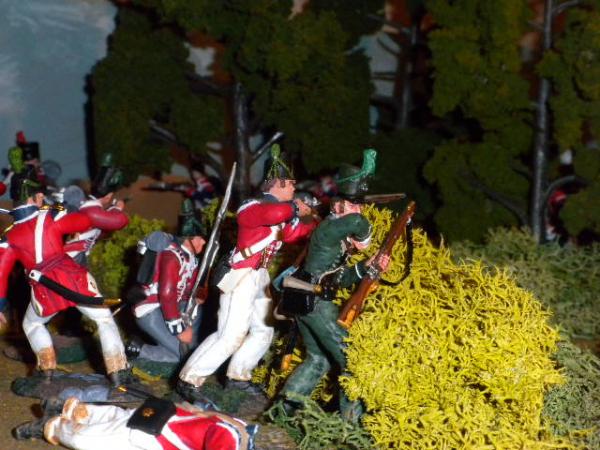 British Coldstream Guards returning fire