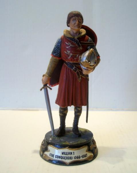 Chas Stadden # 211. William The Conqueror 1066-1087. This model is the King piece in the Chess set "The Tower Of London" and sits on a white base show